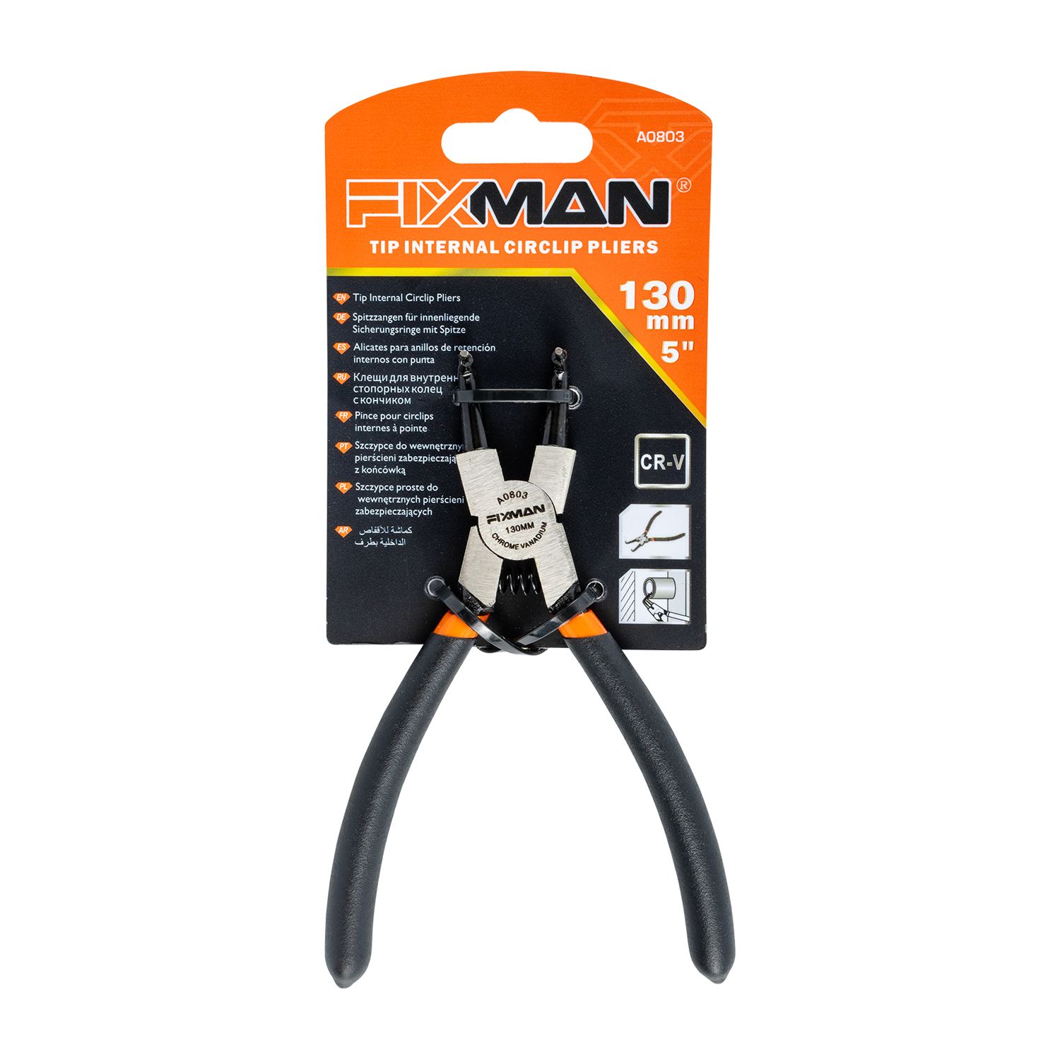 FIXMAN Internal Circlip Pliers 6'/145mm X 90 Deg